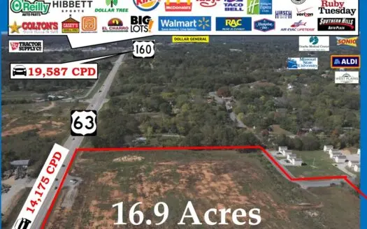 Commercial Land with 950′ of Hwy Frontage, West Plains MO