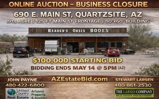 Online Auction – Commercial Land and Building in Quartzsite, AZ