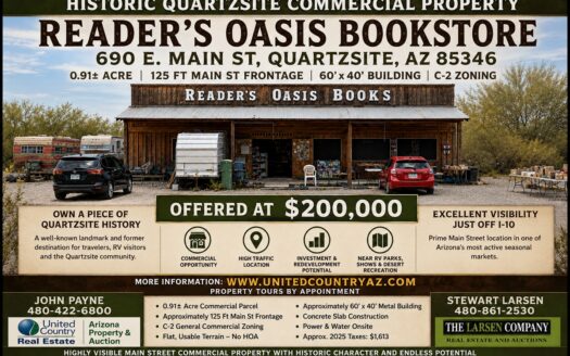 Commercial Land and Building in Quartzsite, AZ